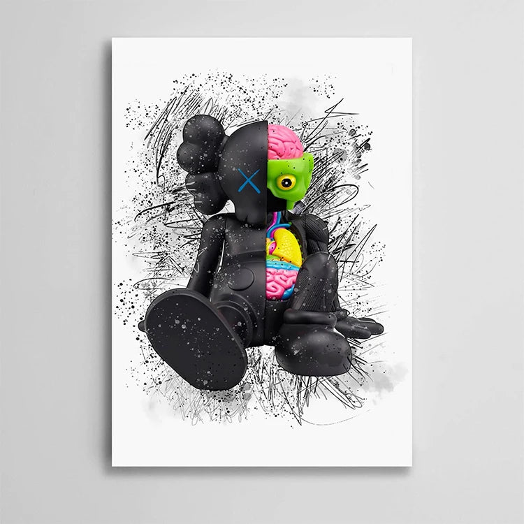 Abstract Graffiti Teddy Bear Poster Modern Canvas Painting Trend Print Wall Picture Cuadros Pop Art
