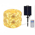 Solar Leather Wire Christmas Fairy Waterproof String Lights with Remote for Outdoor Indoor Garden Camping Decoration