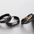 Stainless Steel Genuine Leather Bracelet Trend Multilayer Leather Rope Bracelet High-quality Men Jewellery Accessories