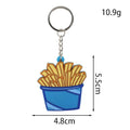 Trending New Design Lovely Die-Cut Food Dessert French Fries Shape Logo PVC Custom Keychains Promotional Gift Donuts Keyrings