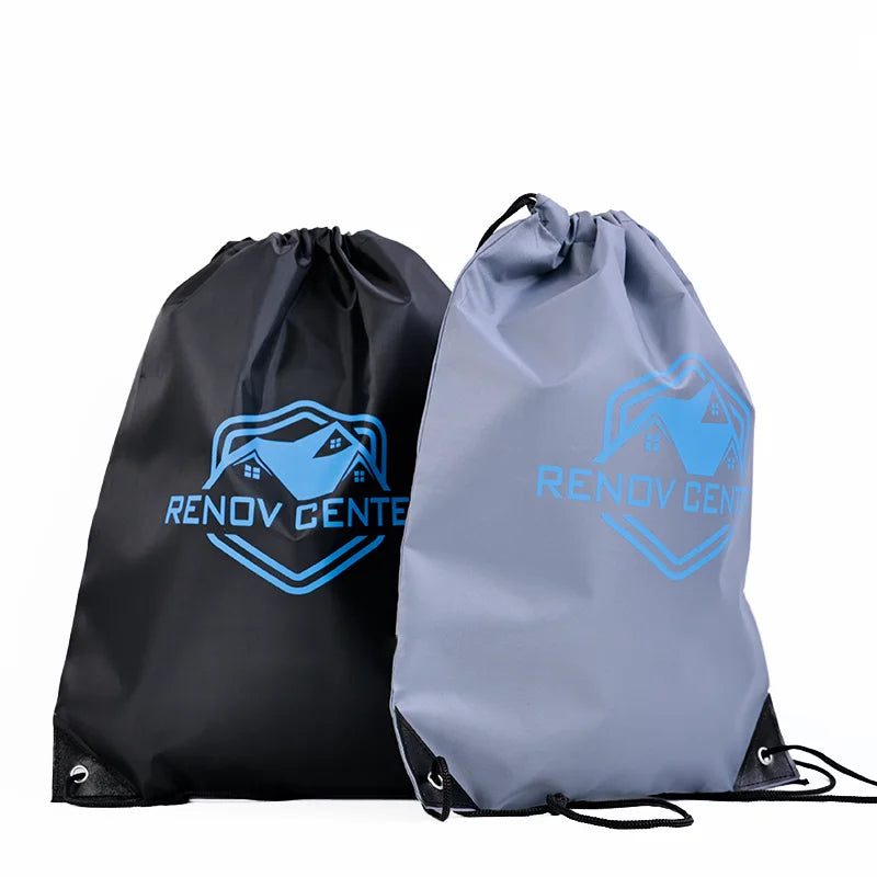 Wholesale Custom Logo Polyester Shopping Drawstring Bag Nylon Carry Draw String Gift Gym Bag Sports Backpack Bag