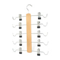 Tailai Wooden  Pants Skirt Hangers Organizer Space Saving Hangers with Adjustable Clips Pants Hangers Clips Swivel Hooks