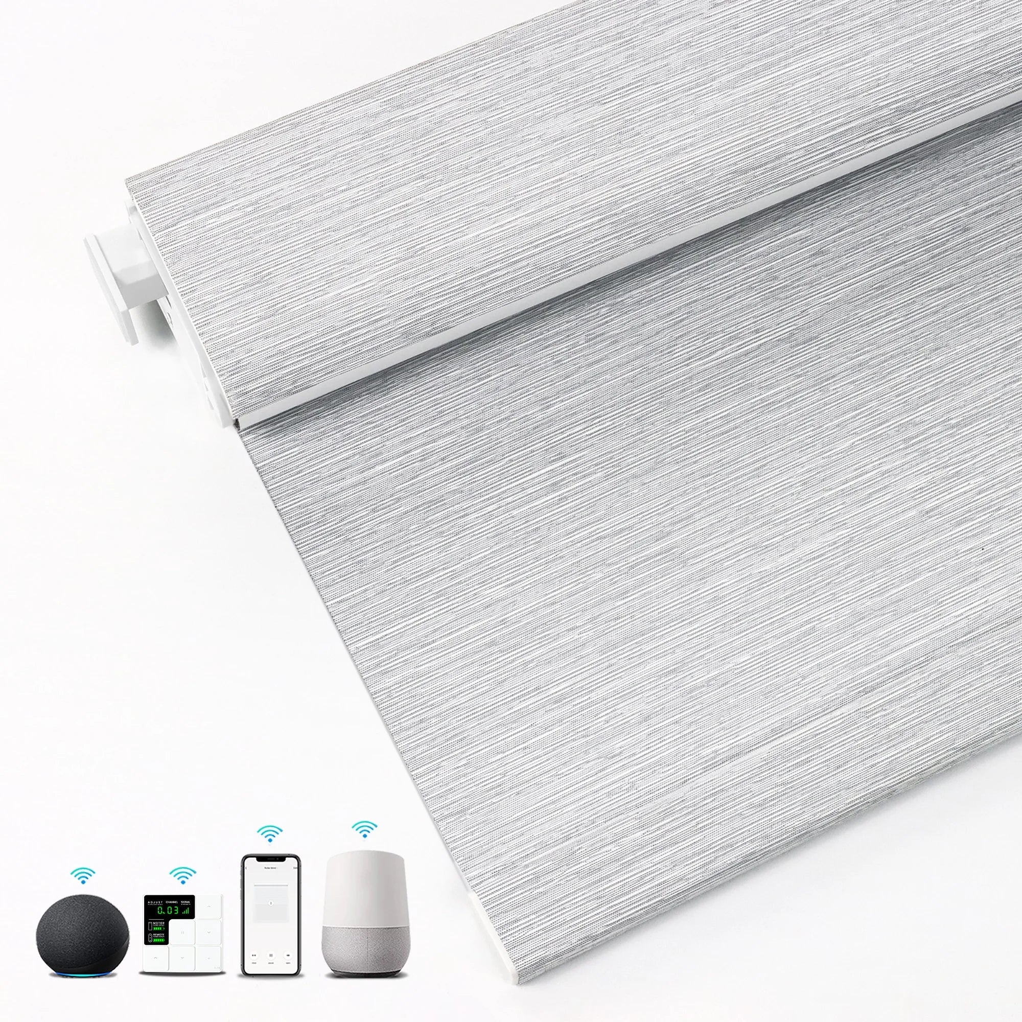 No Drill Tools Smart Alexa Compatibility Remote Control Lightproof Privacy Wireless Electric Motorized Roller Blinds for Windows