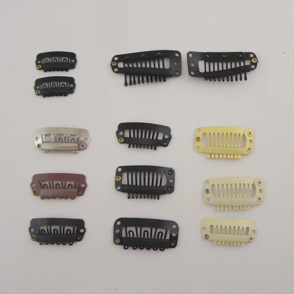 2.3cm 2.8cm 3.2cm Stainless Steel U Shape Extension Hair Clips Teethed Metal Snap Hairpins DIY Wigs on Hair