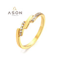 Ason New Fashion Manufacturer Boho Stainless Steel Boho Rings Jewelry Women 18k Gold Plated Geometric Mini Gemstones Rings