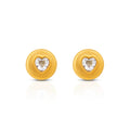 Chris April 316L Stainless Steel clear Heart Cut Zircon Stud Earring 18k Gold Plated Earrings for Women