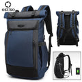 Ozuko Waterproof Wear Resistant Usb Charging Insulated Lunch Sales Bag Roll Top Fashion Bags for Men Student Backpack School Bag