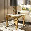 Golden Luxury Bed Side Tables Marble Metal Stainless Steel Bedroom Modern Corner Table Set Furniture Living Room End Tables
