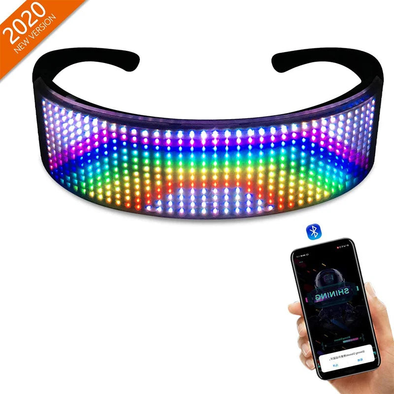 DIY Drawings LED Display Smart Glasses Rechargeable App Controlled BT Connected Full Color Light up Glasses