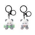 Cute Cartoon Flocking Small Animals Diy Bulk 3d China Panda Student Gift Women's Bag Pendant Keychain Car Key Ring Accessories
