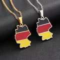 Manufacturer Enameled Germany Map Chain Necklaces Stainless Steel 18K Gold Plated Enamel Germany Flag Map Pendant Necklace MegaBDM