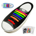 Silicone Adult Fashion Elastic Shoelaces Versatile Color No Binding No Tying Flat Design for Lazy People Shoelace Bag Packaging