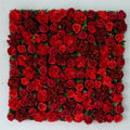 L0220 Wedding Background Red Floral Wall Backdrop Decor Artificial Silk Rose Flower Wall Mat Red Rose Flower Wall Panel