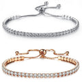 European and American Crystal Bracelet 2019 Light Luxury Micro-Inlaid Zircon Bracelet Ladies Simple Adjustable Hand Fashion