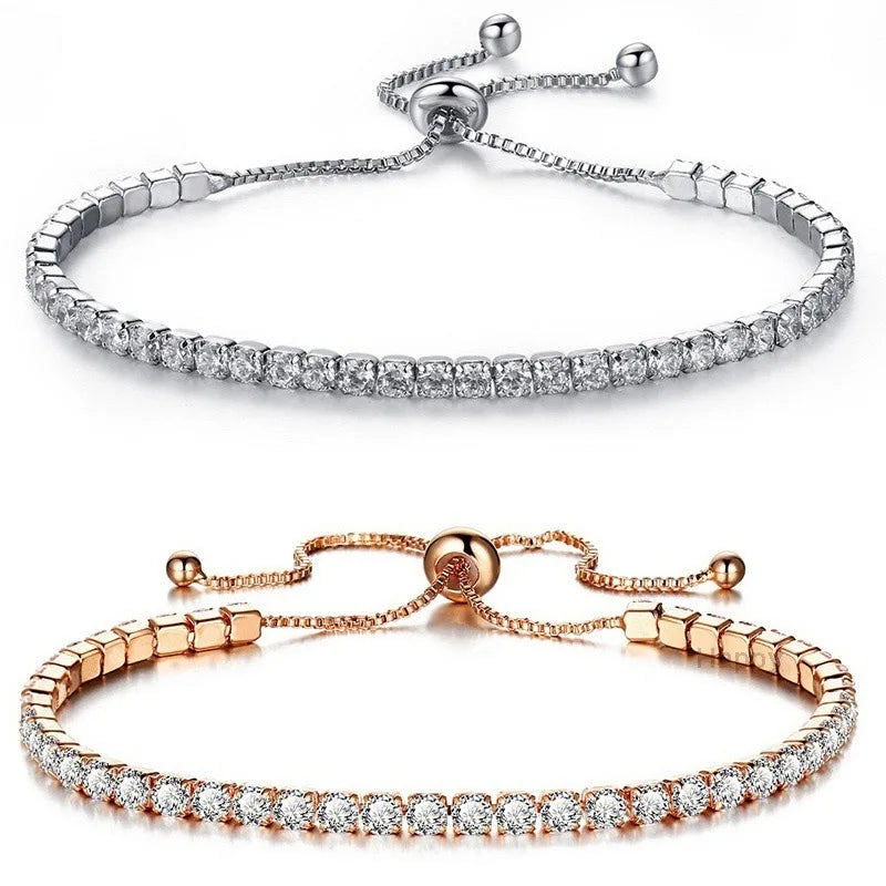European and American Crystal Bracelet 2019 Light Luxury Micro-Inlaid Zircon Bracelet Ladies Simple Adjustable Hand Fashion