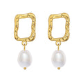 Irregular Geometric Freshwater Pearl Earrings Women Earrings