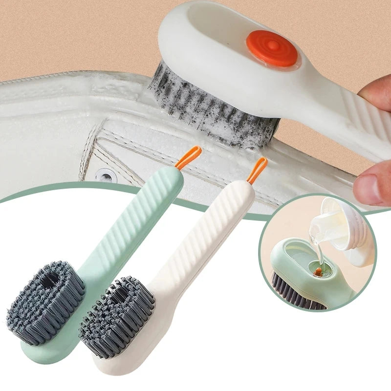 Automatic Soap Liquid Adding Shoe Brush Soft-Bristled Shoe Brush Clothes Cleaning Brush