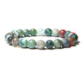 8mm Genuine Elastic Crystal Bracelet Fashion Indian Agate Mineral Bead Natural Stone Beads Bangles Jewelry