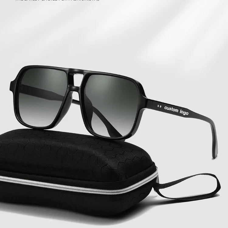 New Modern Trendy Sunglasses Men Women Large Frame Pilot Sun Glasses Hip Hop for Male Fashion Gray Lens Sunglasses 2025