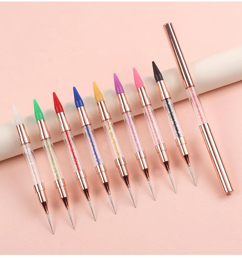 New Kemeisi Dot-101 Double-head Nail Art Dotting Pen Wax/Silicone Tip Manicure Art Tools Brush Metal Head Nail Point Drill Easy