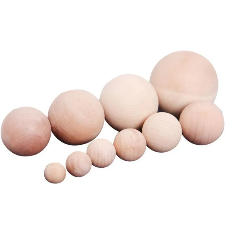 Round Decoration Wooden Bead 50mm  55mm 60mm 70mm 80mm 90mm Wood Balls Bead in Bulk with Hole
