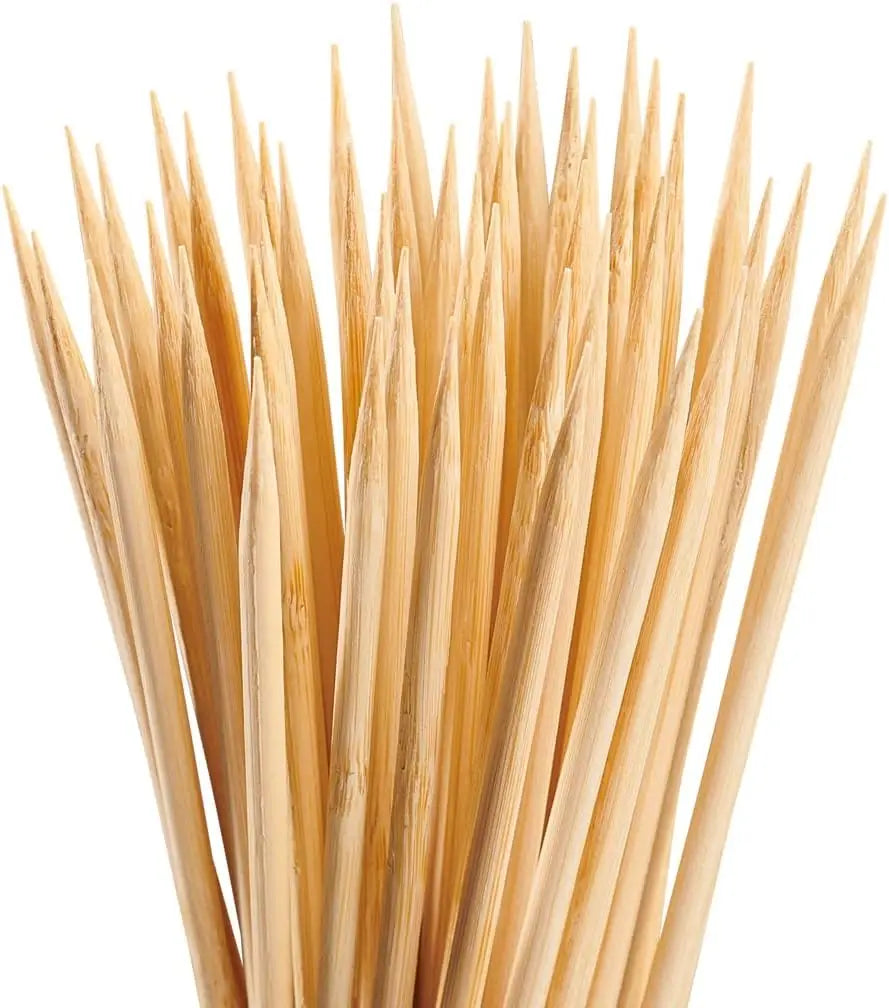 bulk cheap Heavy Duty natural thick Bamboo Wooden Skewers sticks For Grilling plant support Shish Kabob Fruits and Appetizers