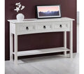 Phoenix Home Rustic Long Console Table with 3 Drawers Wood Panel Entry Meubles for Living Room Au Hallway Table