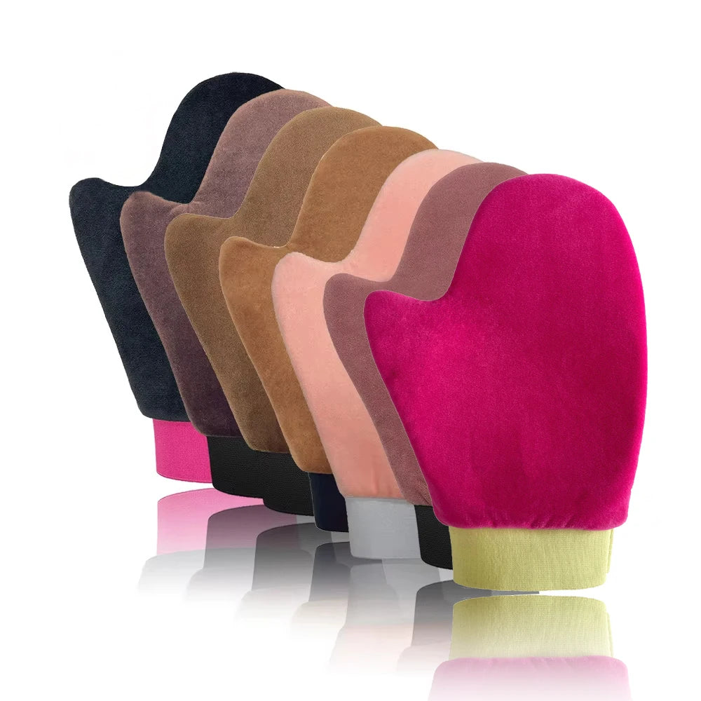 Wholesale Self Tanning Glove Custom Logo Velvet Sunless Tanning Mitt Private Label