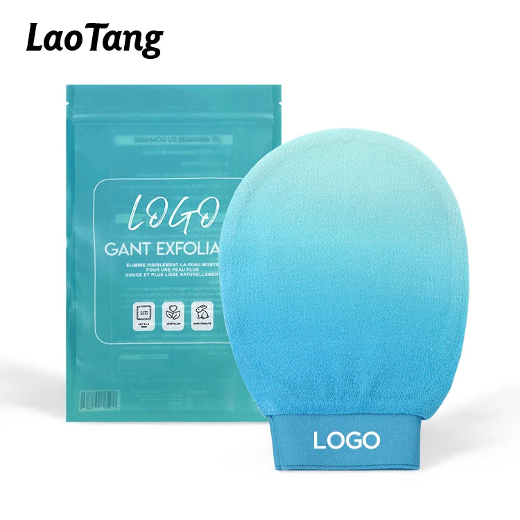 Lao Tang 2025 New Design Kessa Glove Gradient Color Body Scrub Glove for Deep Exfoliating Simple Style