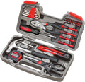 Original 39 Piece Universal Repair Hand Tool Set with Toolbox Storage Box Red