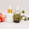 30ml Sloping Shoulder Olive Green White 120ml Glass Dropper Bottle for Coconut Oil