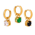 French Retro Temperamental Titanium Steel Glass Stone Zircon Diamond Earrings Little Fairy Personalized and All-Match Women