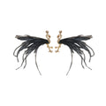 Korean Style Crystal Bird Drop Earrings Fashion Jewelry Accessories Women Long Tassel White Feather Earrings