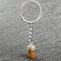 2026 Fashion accessories natural mixed mineral healing crystal raw stone key chain for gift Semi-Precious Stone Crafts