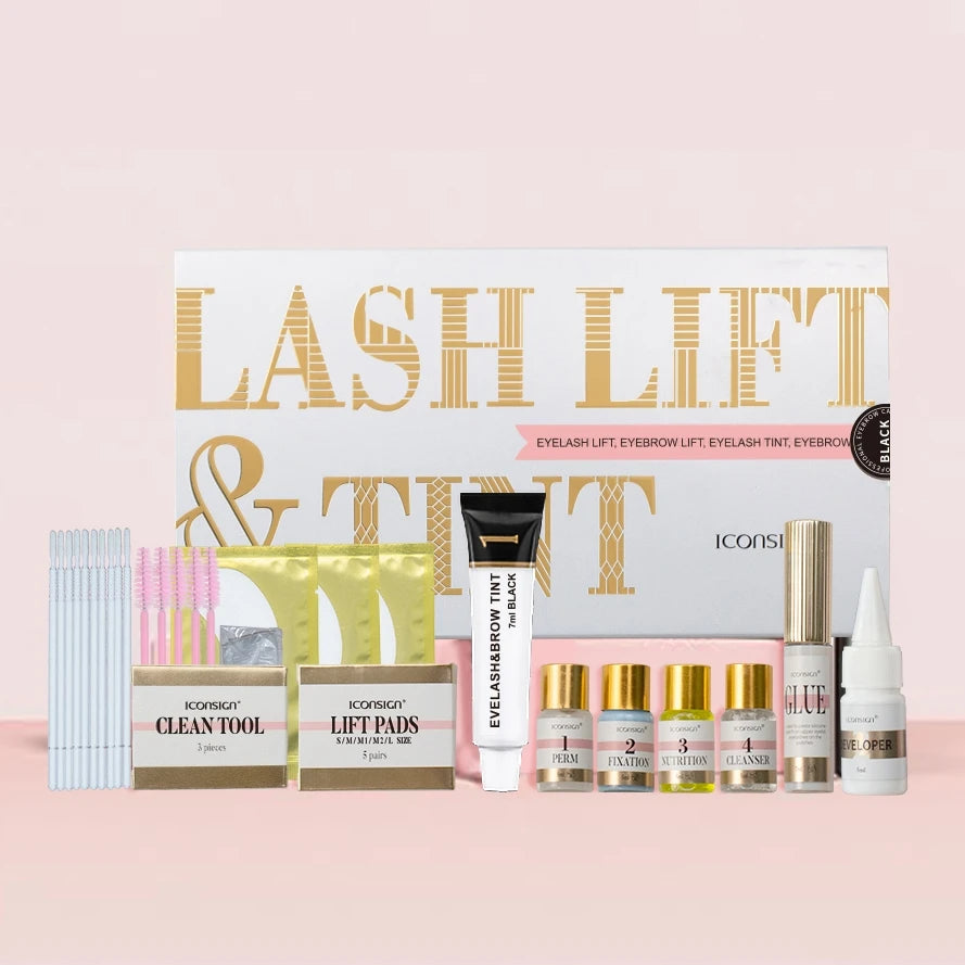 2 in 1 ICONSIGN OEM Professional Lash Perm Lifting Eye Brow Lamination Tint Dye Kit Lash Lift and Brow Tint Set Private Label