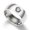 Factory Wholesale Sun Pentagram Symbol Ring Titanium Anime Supernatural Jewelry Ring for Men Women Gifs