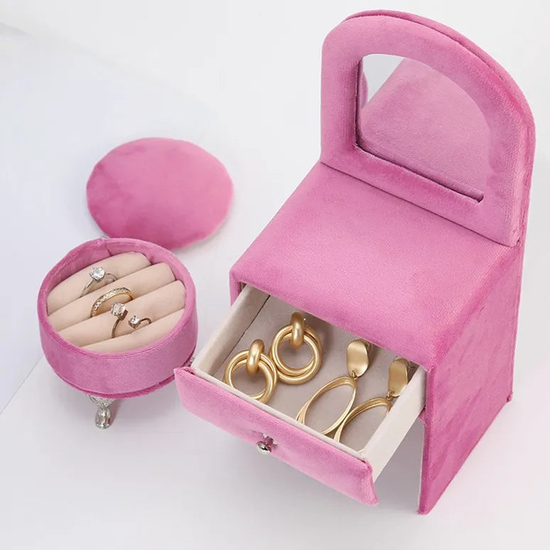 Joyas Fashion Custom Logo Luxury Velvet Furniture Jewelry Gift Boxes Packaging case Box