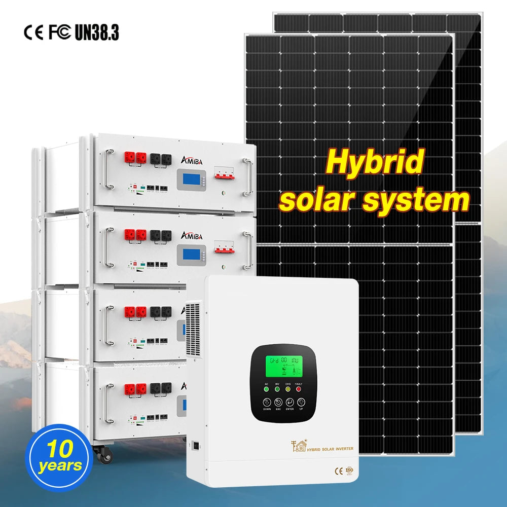 Hot Sell 12kw Complete Solar System Set 12000 Watt Solar Panel System Home Hybrid Solar Energy System With Battery