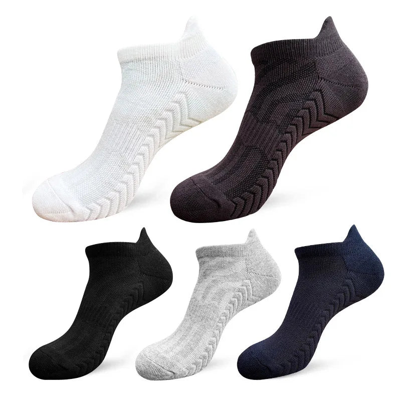 Men's Women's Athletic Running Ankle Socks Low Cut Cushioned Anti-Blister Tab Sports Socks for Spring Knitted with Logo on Cuff