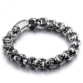 Fashion Retro Titanium Steel Skull Head Titanium Steel Bracelet Men's Silver Bracelets for Man