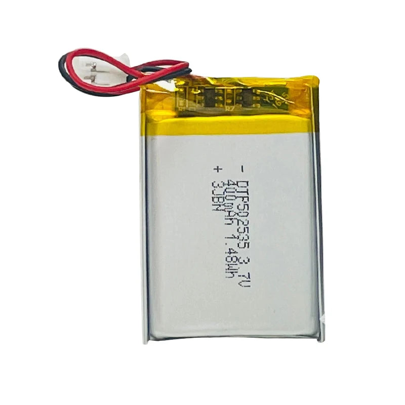 Factory Customize Small Size 25*35mm Lithium Batteries DTP 502535 3.7V 400mah Rechargeable Li-polymer Lipo Battery