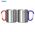 300ml Stainless Steel Coffee Mug Sublimation Carabiner Coffee Camp Mug with Handle