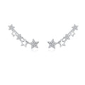 Factory Shining Star Long Stud Earrings for Women 925 Sterling Silver Zirconia Statement Jewelry Boucles Brincos Bijoux BSE351