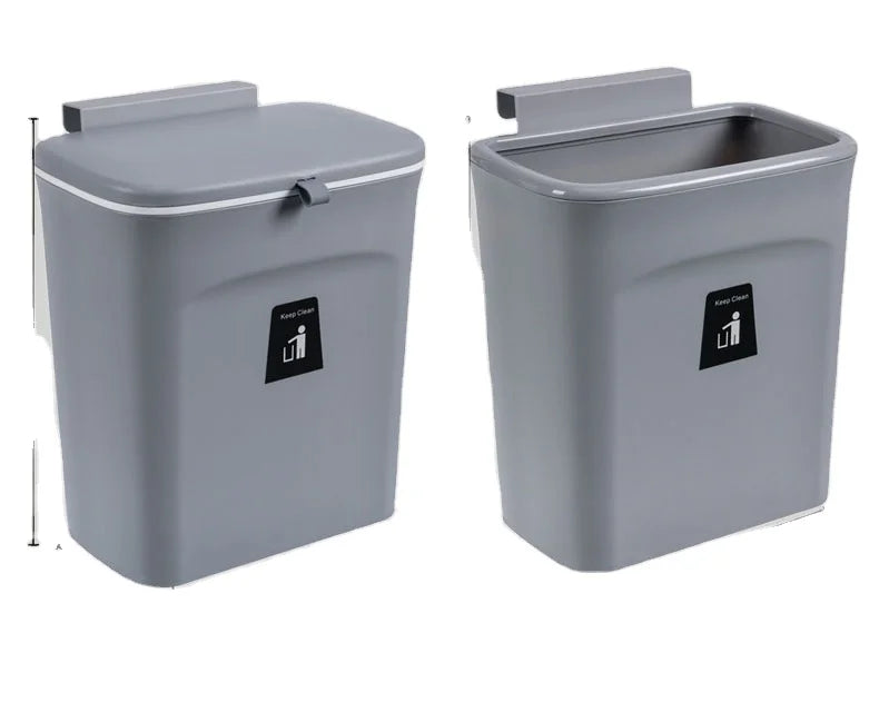 9 L Large Capacity Creative Kitchen Waste  Cabinet Door-mounted Garbage Storage Bin with Lid