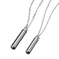 Pet Cat Dog Cremation Urn Pendant Stainless Steel Silver Plated Minimalist Perfume Pendant Necklace Memorial Ashes Storage