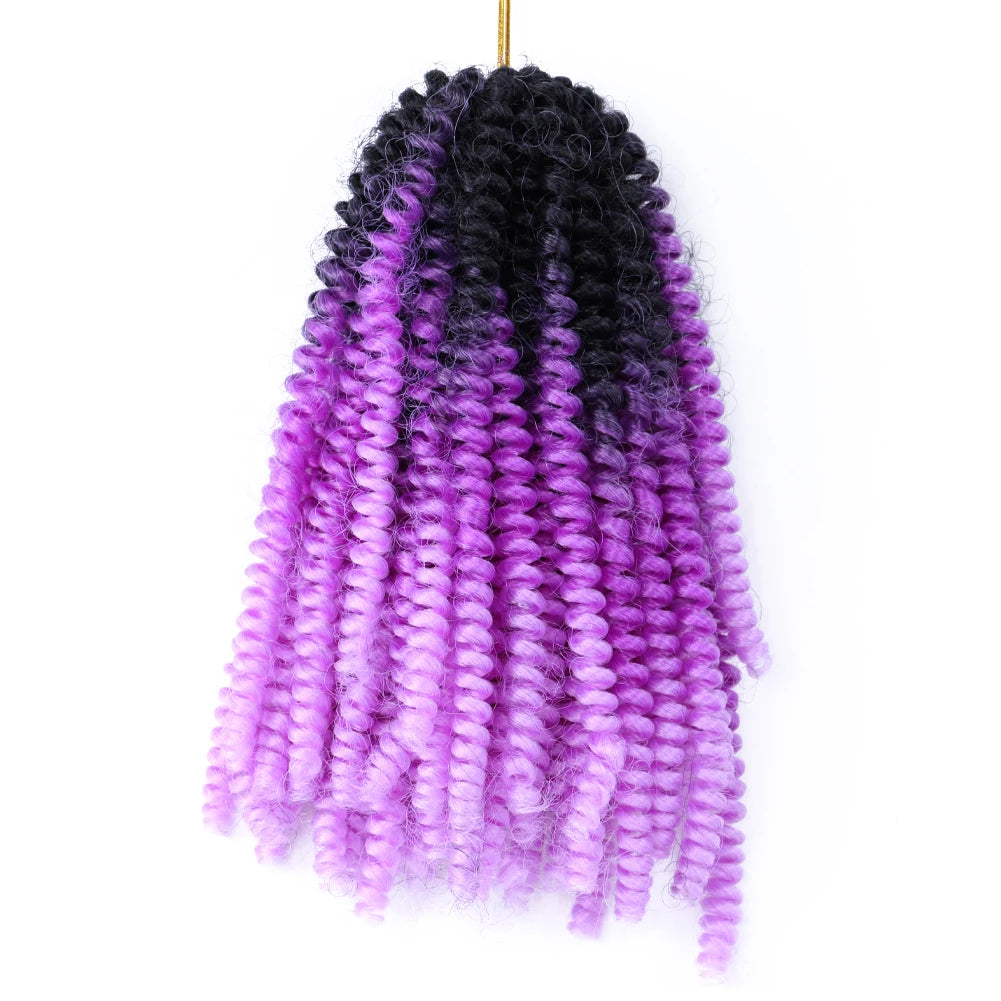 AliLeader Spring Twist 8 Inches Wholesale Spring Braids Crochet Hair Ombre Colored Fluffed Spring Twist Hair