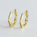 925 Sterling Silver Trendy Geometric Zircon Earrings Unique Quality Jewelry for Women Glamour Hugies Hoop for Weddings