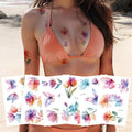 Custom Waterproof Temporary Body Tattoo Sticker Clavicle Chest Scar Flower Cover for Arm
