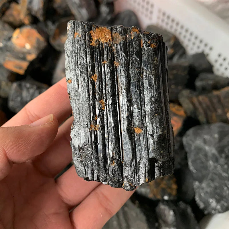 Natural Black Tourmaline Raw Crystal Stone Polished Black Tourmaline Rough Stone