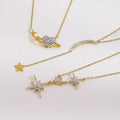 Wholesale Hot Sale Fashion Luxury Stainless Steel Gold Plated Eight Awn Star Pendant Necklace Fine Jewelry Necklaces for Women
